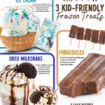 A variety of colorful frozen treats like popsicles and ice cream on a summer day.
