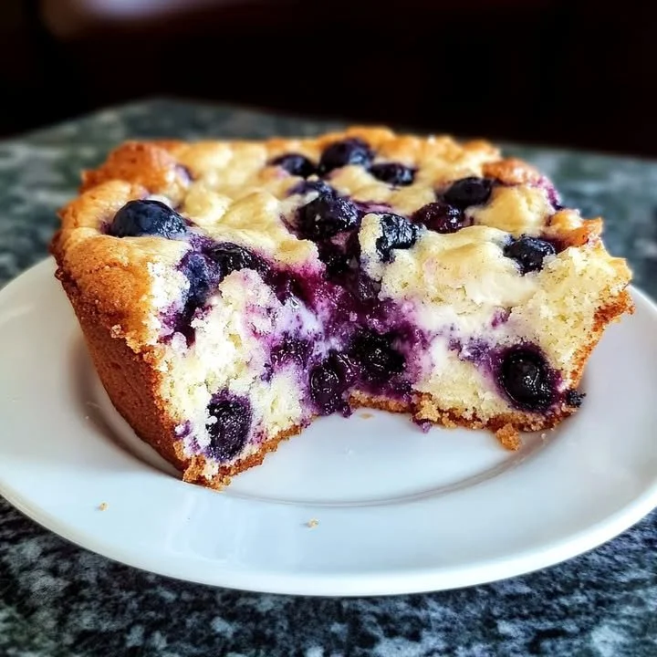 Fruit and cream cheese coffee cake topped with fresh fruit