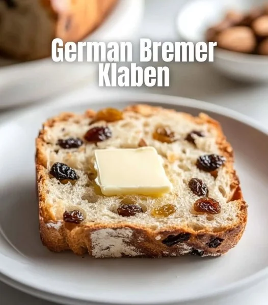 Delicious German Bremer Klaben loaf with fruits and nuts