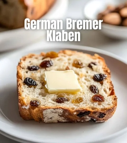 Bremen Christmas Cake, traditional German Bremer Klaben, adorned with fruits and nuts.