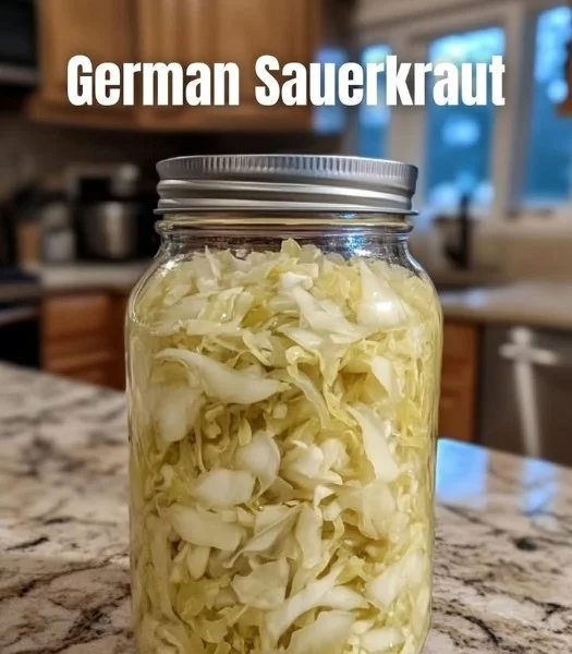 Bowl of traditional German Sauerkraut with herbs and spices