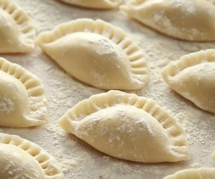 Gluten-free pierogi dough ready for filling and cooking.
