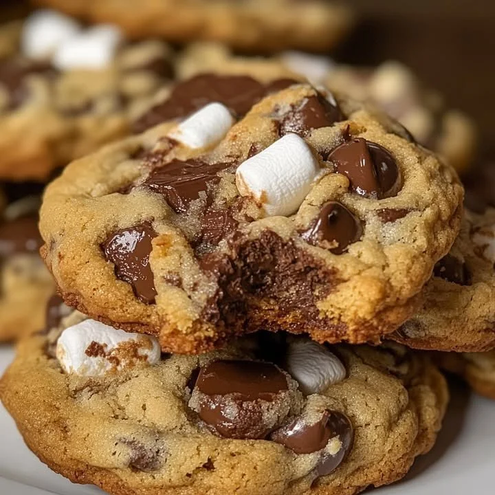 Gooey chocolate chip cookies fresh out of the oven on a cooling rack