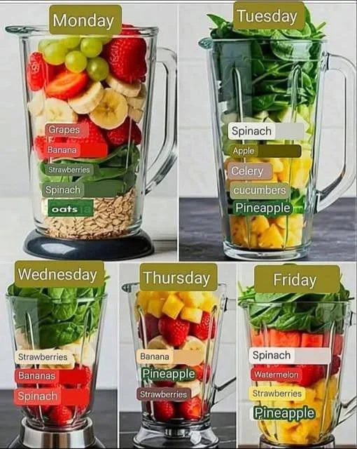 A vibrant healthy smoothie made with fruits and vegetables in a glass.