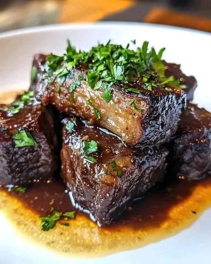 Delicious herb-braised beef short ribs, perfect for a hearty meal