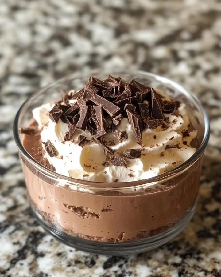 High protein cottage cheese chocolate mousse dessert
