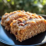 Delicious Honeybun Carrot Cake Bars topped with sweet glaze