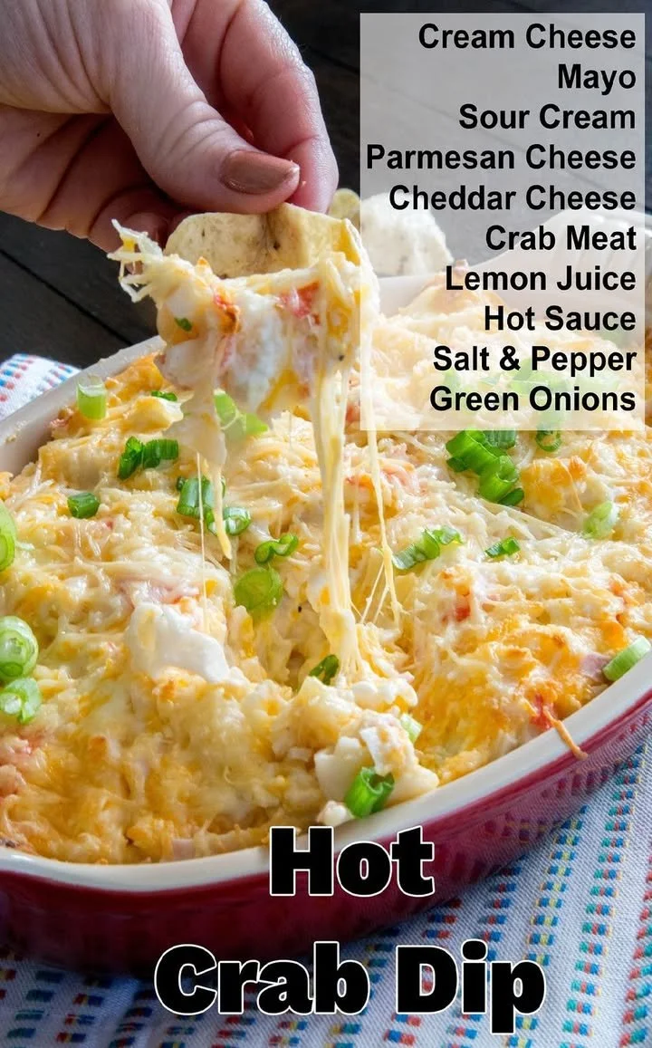 Delicious hot crab dip served in a bowl