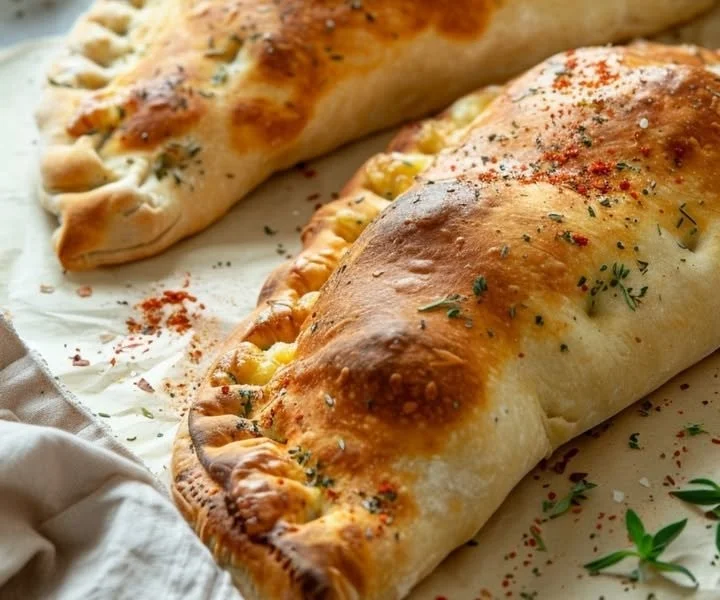 Delicious Italian calzone filled with cheese and savory toppings
