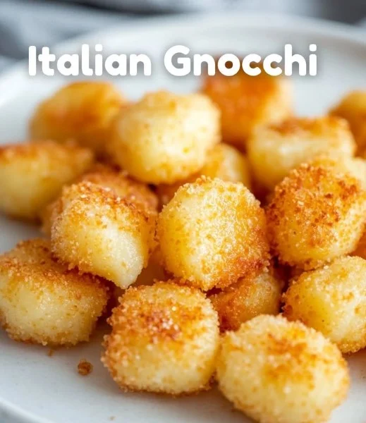 Delicious homemade Italian gnocchi served with a rich tomato sauce.