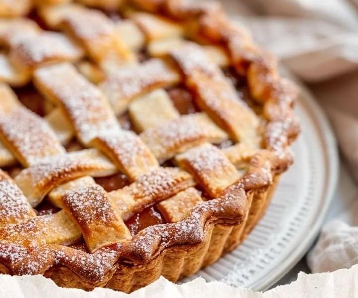 Delicious Italian Jam Crostata with a fruity filling and golden crust