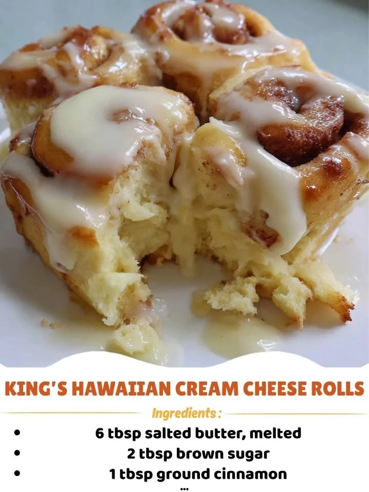 Delicious King's Hawaiian Cream Cheese Rolls on a serving platter