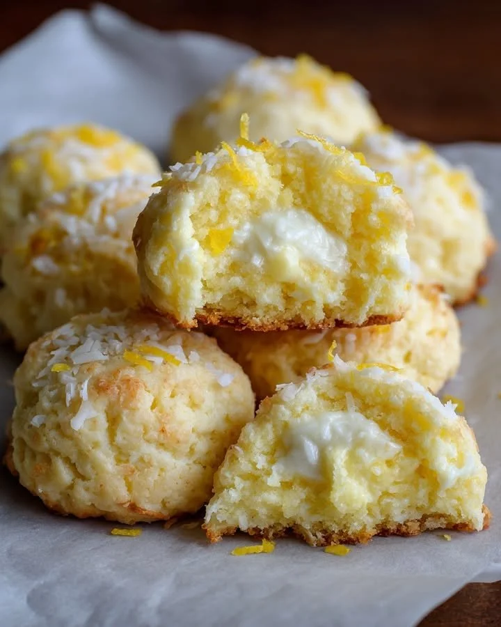 Lemon Coconut Cheesecake Cookies with zesty flavors and a chewy texture