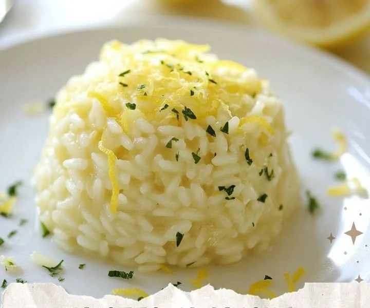 Creamy Lemon Risotto garnished with fresh herbs and lemon zest