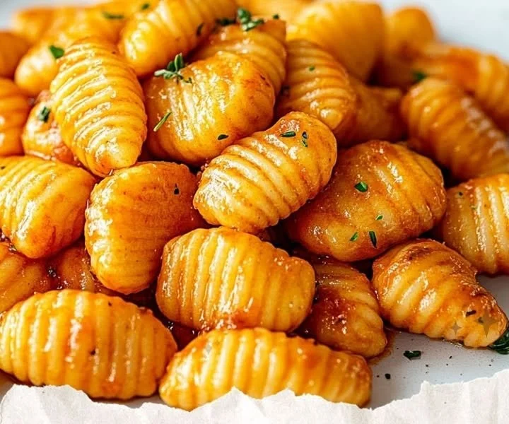 Plate of Malloreddus, traditional Sardinian gnocchi with sauce.