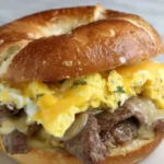 Homemade McDonald's Steak Egg & Cheese sandwich on a plate
