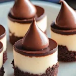 Mini chocolate cheesecake bites on a plate, perfect dessert treat