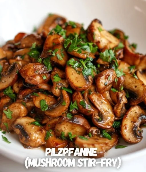 Colorful mushroom stir-fry with assorted vegetables in a skillet