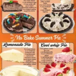 Delicious no bake pie with fresh summer fruits and creamy filling