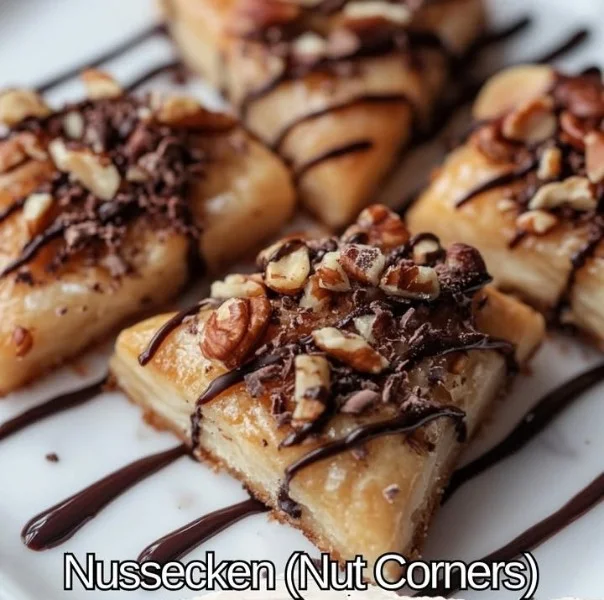 A plate of Nut Corners, crunchy snacks made with nuts and spices.