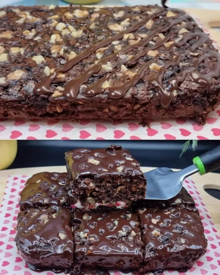Delicious oat flakes dessert topped with fresh fruits and nuts