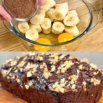 Delicious Oatmeal Banana Cocoa Dessert topped with banana slices and cocoa powder