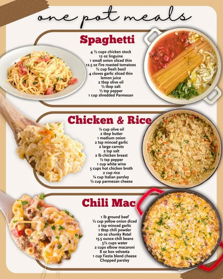 Delicious one pot meals for easy cooking and hassle-free clean-up.