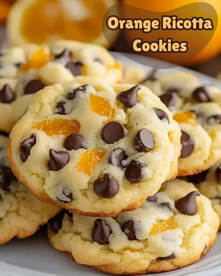 Freshly baked Orange Ricotta Cookies with a hint of citrus