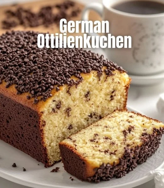Delicious Ottilien Cake served on a plate with decorative toppings.