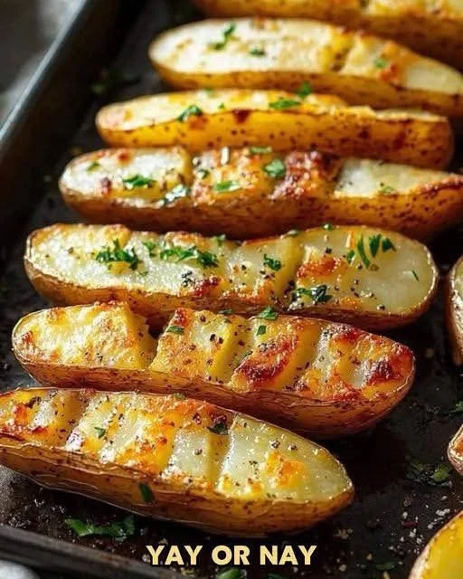 Crispy and tender oven-roasted potatoes served in a rustic bowl