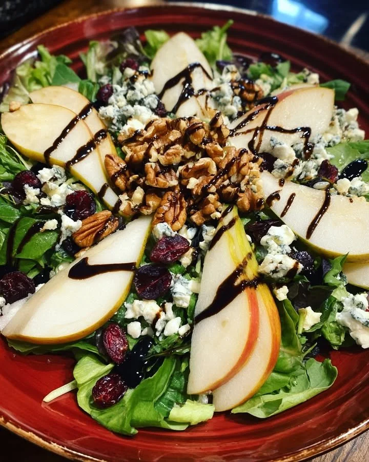 Pear Blue Cheese Walnut Salad with fresh ingredients and rich flavors