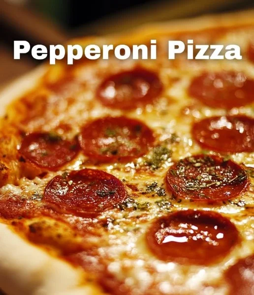 Delicious pepperoni pizza with melted cheese and crispy crust.