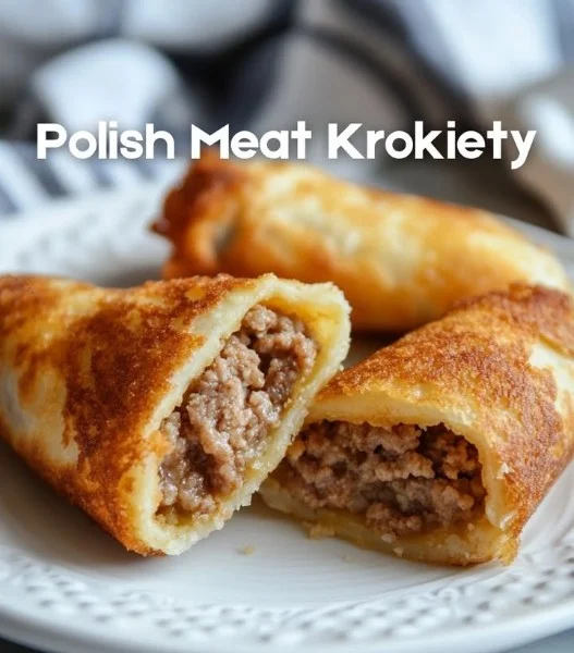 Plate of golden Polish meat croquettes served with dipping sauce