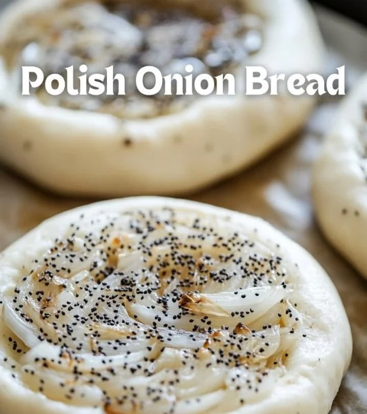 Delicious Polish onion bread with a crispy crust and soft interior.