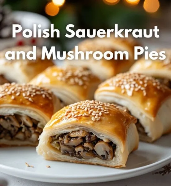Delicious Polish sauerkraut and mushroom pies served on a plate.