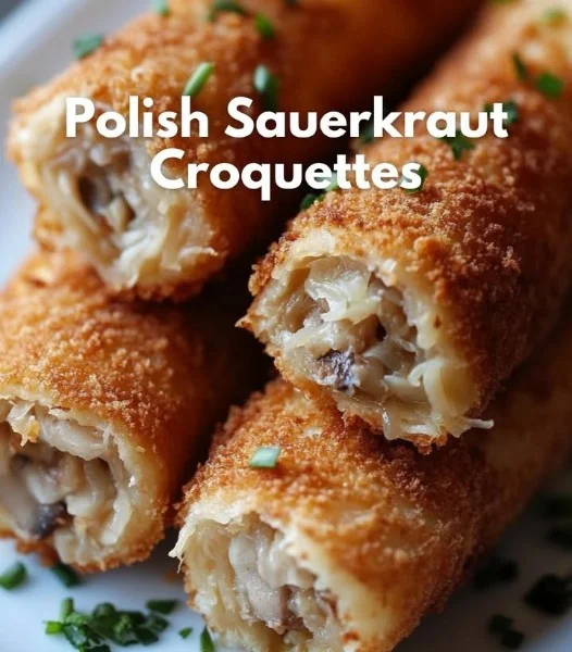 Delicious Polish sauerkraut croquettes served on a plate