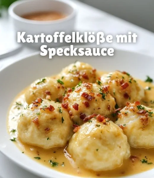 Delicious potato dumplings served with savory bacon gravy.