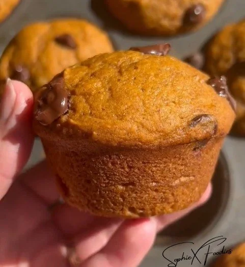 Delicious homemade pumpkin muffins fresh out of the oven