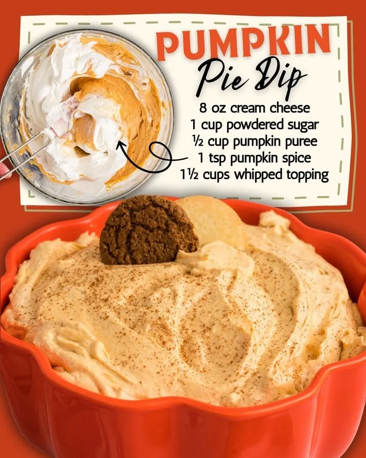 Creamy Pumpkin Pie Dip served with graham crackers and whipped cream.
