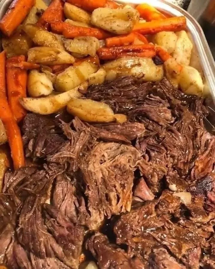 Roasted potatoes, carrots, and onions – delicious and colorful vegetable dish