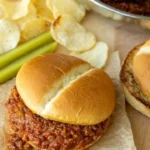 Delicious Sloppy Joe sandwich with ground meat and sauce on a bun