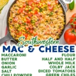 Bowl of Southwestern Mac and Cheese topped with spices and cheese