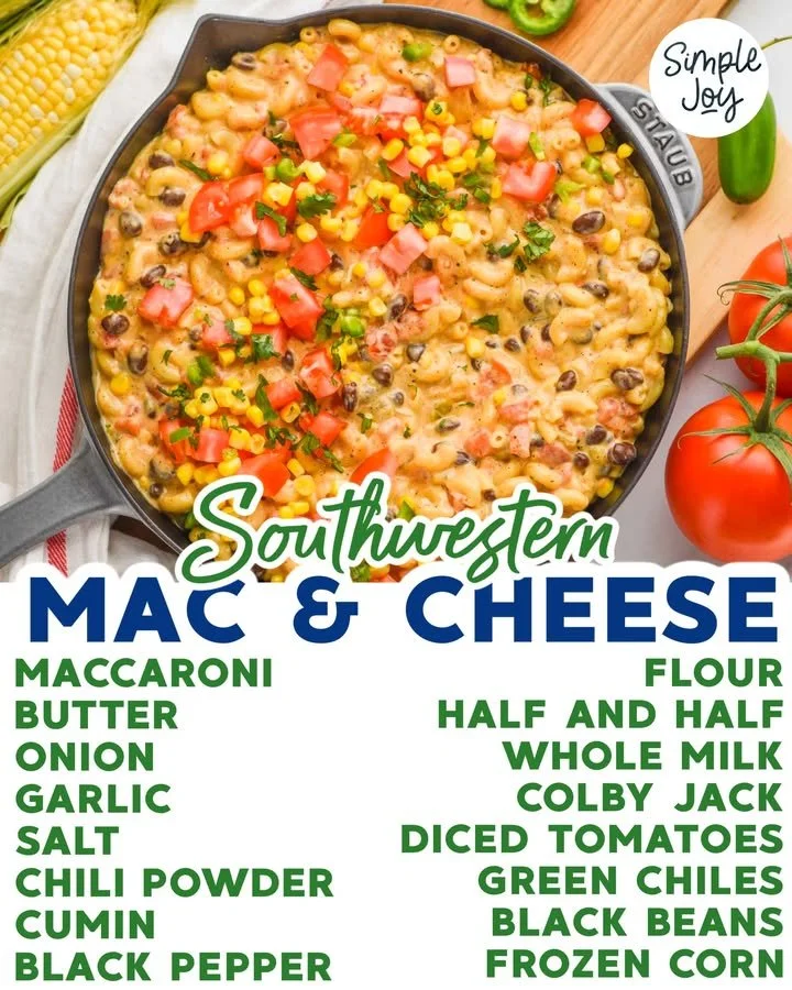 Bowl of Southwestern Mac and Cheese topped with spices and cheese