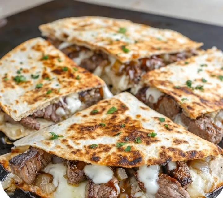 Delicious Steak Quesadillas filled with cheese and grilled steak