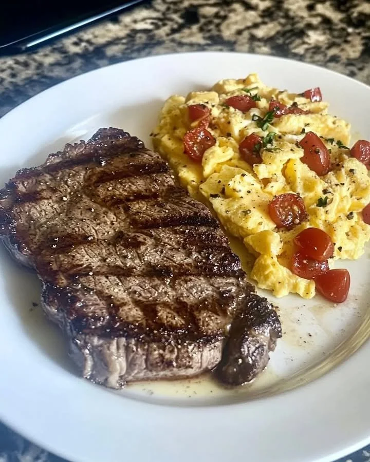 Delicious plate of Steak & Eggs, a classic breakfast dish full of flavor.