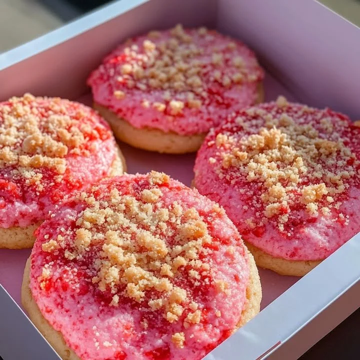 Delicious Strawberry Crunch Cookies with a fruity flavor and crunchy texture