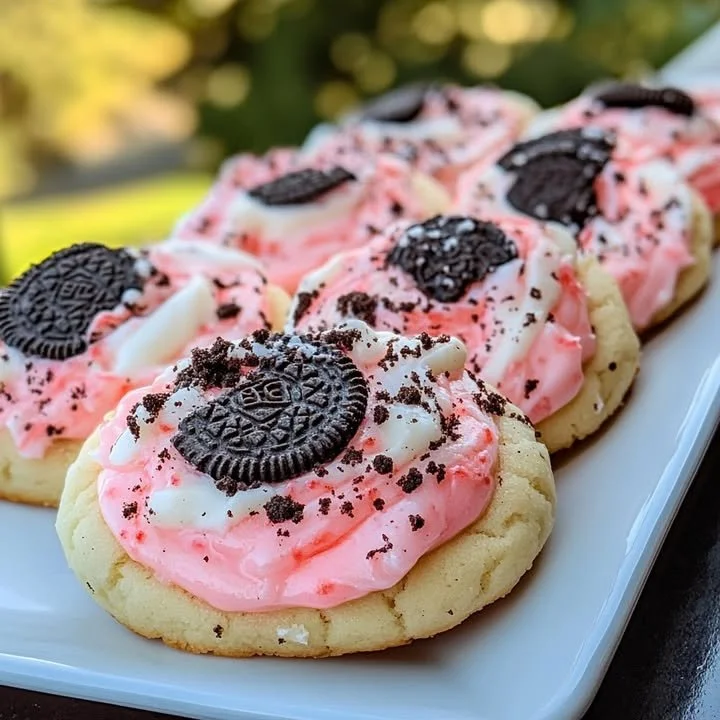 Strawberry Oreo Cookies showcasing vibrant strawberry cream filling and cookie layers