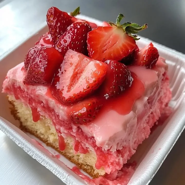 Strawberry Shortcake Cheesecake topped with fresh strawberries and whipped cream