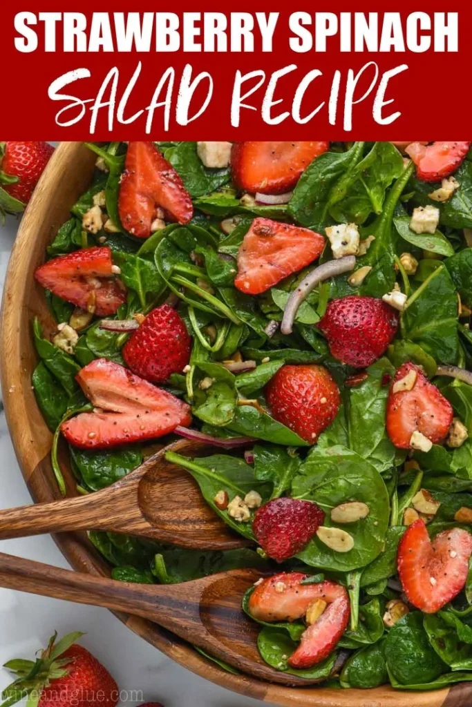 Delicious strawberry spinach salad with fresh ingredients and vibrant colors