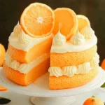 Summer orange dream cake featuring vibrant orange layers and creamy frosting